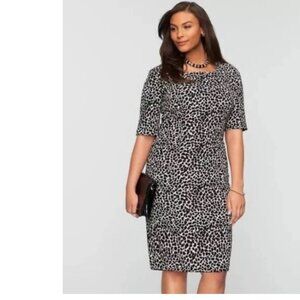 Talbots Black and White Animal Print Dress New  14